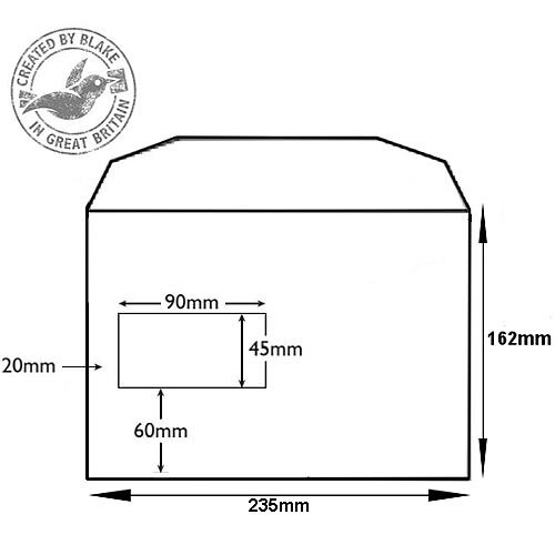 Purely Everyday Mailer Gummed Window White 90gsm C5+ 162x235mm (Pack of 500) HuntOffice.co.uk
