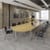 Rectangular chrome radial leg meeting table 1400mm x 800mm - beech