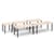 Rectangular chrome radial leg meeting table 1400mm x 800mm - beech
