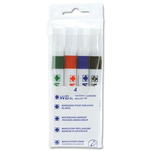 SL Dry Wipe Markers Assorted pk 4