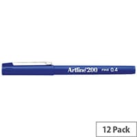 Artline 200 Blue 0.4mm Tip Pen Pack of 12