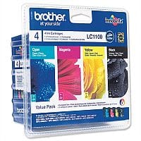 Brother LC-1100 BK/C/M/Y 4 Colour Ink Cartridge Multipack LC1100VALBP - Brother LC 1100