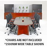 Corniche Executive Cherry Veneer Boardroom & Conference Room Table 10 - 12 Seater W3000xD1100xH720mm