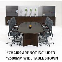 Corniche Executive Cherry Walnut Veneer Boardroom & Conference Room Table 10 - 12 Seater W3000xD1100xH720mm
