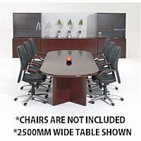 Corniche Executive Cherry Rosewood Veneer Boardroom & Conference Room Table 12 - 14 Seater W4000xD1100xH720mm