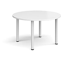 Circular White Radial Leg Meeting Table Dia. 1200mm, Height 725mm - White