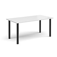 Rectangular Black Radial Leg Meeting Table W1600xD800xH725mm - White