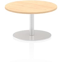 Italia Round Table With Trumpet Base W600mm Top 475mm High Maple