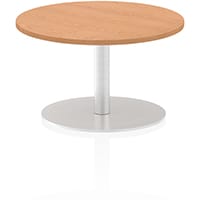 Italia Round Table With Trumpet Base W600mm Top 475mm High Oak