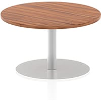 Italia Round Table With Trumpet Base W800mm Top 475mm High Walnut