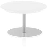 Italia Round Table With Trumpet Base W800mm Top 475mm High White