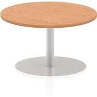 Italia Round Table With Trumpet Base W800mm Top 475mm High Oak