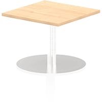 Italia Square Table With Trumpet Base W600/600mm Top 475mm High Maple