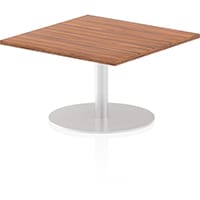 Italia Square Table With Trumpet Base W800/800mm Top 475mm High Walnut