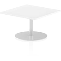 Italia Square Table With Trumpet Base W800/800mm Top 475mm High White