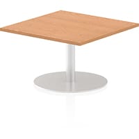 Italia Square Table With Trumpet Base W800/800mm Top 475mm High Oak