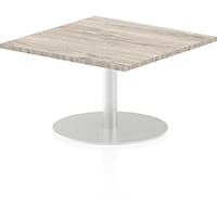 Italia Square Table With Trumpet Base W800/800mm Top 475mm High Grey Oak
