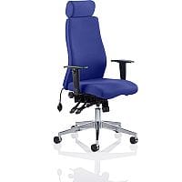 Onyx 24 Hour Posture Office Chair - High Back - Headrest - Seat Slide - Adjustable Lumbar Support - Adjustable Arms - Serene Blue - Weight Tolerance 135kg