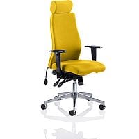 Onyx 24 Hour Posture Office Chair - High Back - Headrest - Seat Slide - Adjustable Lumbar Support - Adjustable Arms - Sunset Yellow - Weight Tolerance 135kg