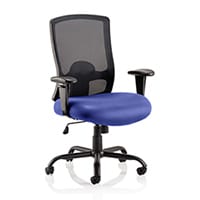 Portland HD - Heavy Duty - Mesh Back Task Operator Office Chair - Robust Frame, Large Seat & Back - Max Weight 32 Stone/205kg - Serene Blue