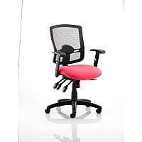Portland III Task Operator Office Chair Black Mesh Back Cherry Red