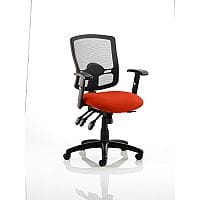 Portland III Task Operator Office Chair Black Mesh Back Pimento Rustic Orange