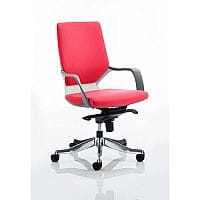 Xenon Executive Office Chair White Frame Medium Back Cherry Red Seat