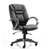 Galloway Executive Office Chair Black Leather With Arms