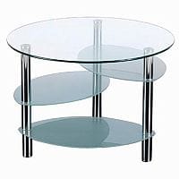 Circular Glass & Chrome Coffee Table