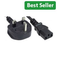 Manhattan 1.8m UK 3-Pin Plug to C13 Kettle Lead Power Cable