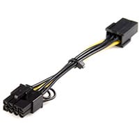 StarTech.com PCI Express 6 pin to 8 pin Power Adapter Cable, 0.155 m, PCI-E (8-pin), PCI-E (6-pin), Male/Female, Straight, Straight