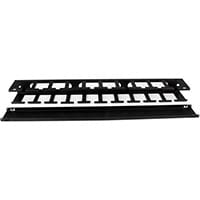 StarTech.com 1U Horizontal Finger Duct Rack Cable Management Panel with Cover, Cable management panel, Black, Steel, 1U, EIA RS310-D, CE