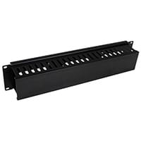 StarTech.com 2U Horizontal Finger Duct Rack Cable Management Panel with Cover, Cable management panel, Black, Plastic, Steel, 2U, EIA RS310-D, CE, TAA, REACH