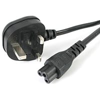 StarTech.com 2m Laptop Power Cord - 3 Slot for UK - BS-1363 to C5 Clover Leaf Power Cable Lead, 2 m, BS 1363, C5 coupler, 250 V, 2.5 A