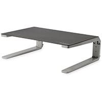 StarTech.com Monitor Riser Stand - Steel and Aluminum - Height Adjustable, Black, Silver, 81.3 cm (32 Inches), 125 - 175 mm, 10 kg, Aluminium, Steel, 266.7 mm