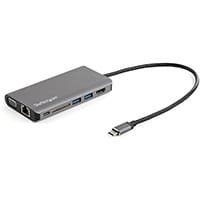 StarTech.com USB C Multiport Adapter - USB-C Mini Travel Dock w/ 4K HDMI or 1080p VGA - 3x USB 3.0 Hub, SD Card Reader, GbE, Audio, 100W PD - Portable Docking Station for Laptop/Tablet, Wired, USB 3.2 Gen 1 (3.1 Gen 1) Type-C, 100 W, 10,100,1000 Mbit/s, B