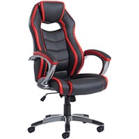 Jensen high back executive chair - black and red faux leather