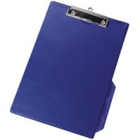 Q-Connect PVC Clipboard, Single, Blue, Foolscap/A4 - Durable Clipboard for Office and Field Work