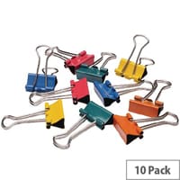 Q-Connect Foldback Clip 19mm Assorted Colours (Pack of 10)