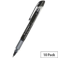 Q-Connect Black 0.5mm Liquid Ink Rollerball Pen Pack of 10