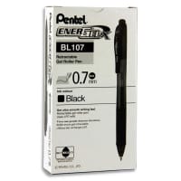 Pentel EnerGel X Retractable Black Liquid Gel Rollerball Pen Pack of 12