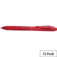 Pentel Energel X Red Liquid Gel Rollerball Pen Pack of 12