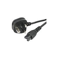 StarTech 1m Laptop Power Cord 3 Slot for UK BS-1363 to C5 Clover Leaf Power Cable Lead For Notebook 250 V - Colour: Black PXTNB3SUK1M