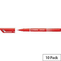 Stabilo Red Sensor Fineliner Pens Pack of 10