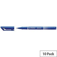 Stabilo Sensor Fineliner Pens, Blue (Pack of 10) - Smooth and Precise Writing for Professional Use