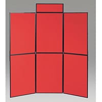 Aluminium Frame Folding Display Including Carrier Bag Black & Red Plastic & Aluminium 6 Panel