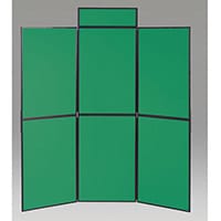 Aluminium Frame Folding Display Including Carrier Bag Black & Green Plastic & Aluminium 6 Panel