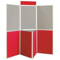 Aluminium Frame Folding Display Including Carrier Bag Black & Red Plastic & Aluminium 7 Panel With Table Top