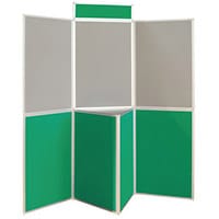 Aluminium Frame Folding Display Including Carrier Bag Black & Green Plastic & Aluminium 7 Panel With Table Top