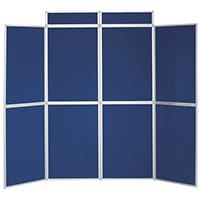 Aluminium Frame Folding Display Including Carrier Bag Black & Blue Plastic & Aluminium 8 Panel